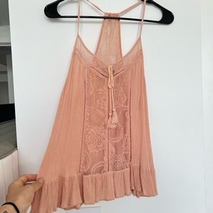 Beautiful Pink Lace Date Night Tank Top